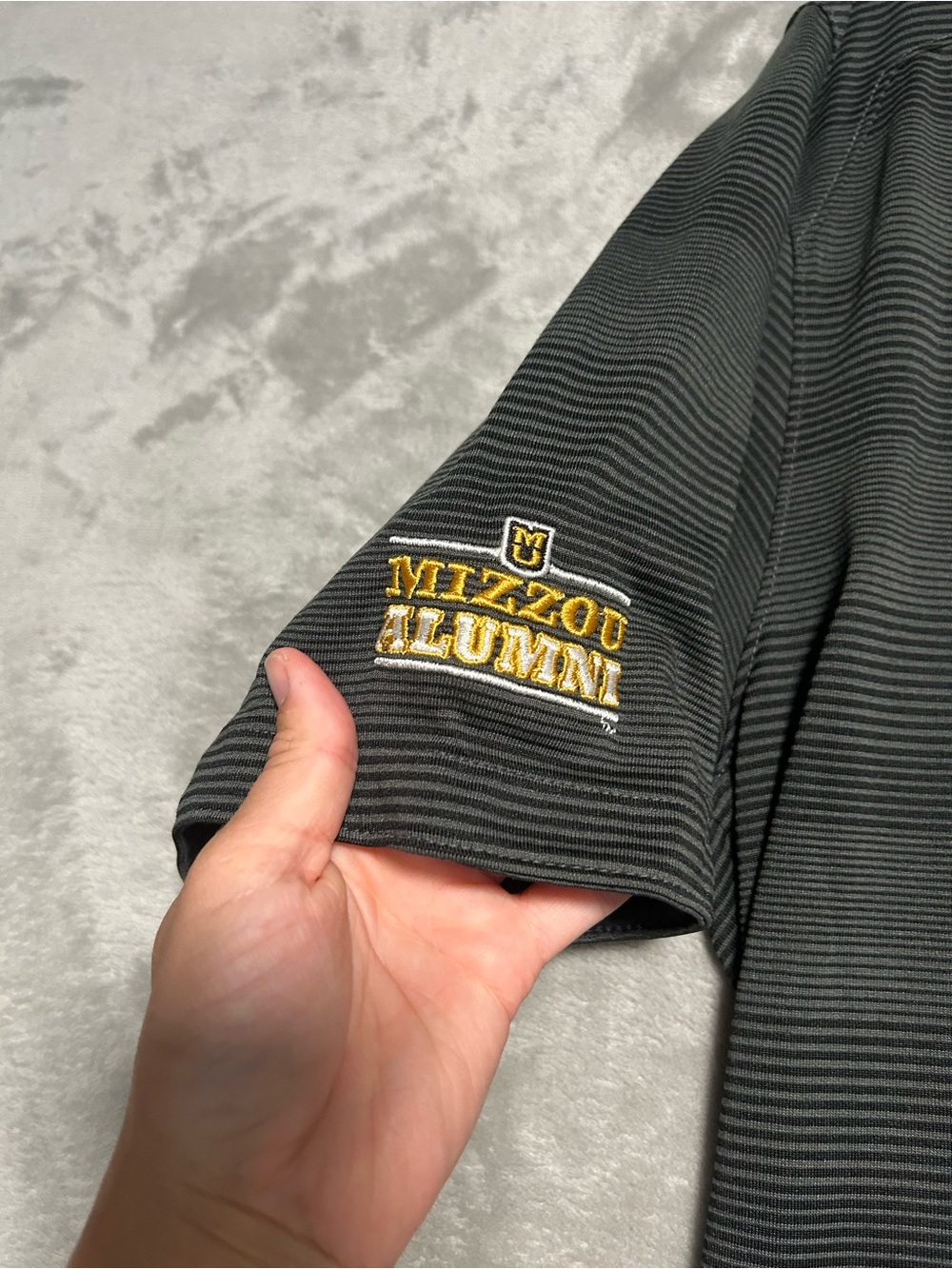 Nike Mizzou Alumni Polo Shirt Men’s Large Stripe Dri-Fit Missouri Tigers - Picture 6 of 9
